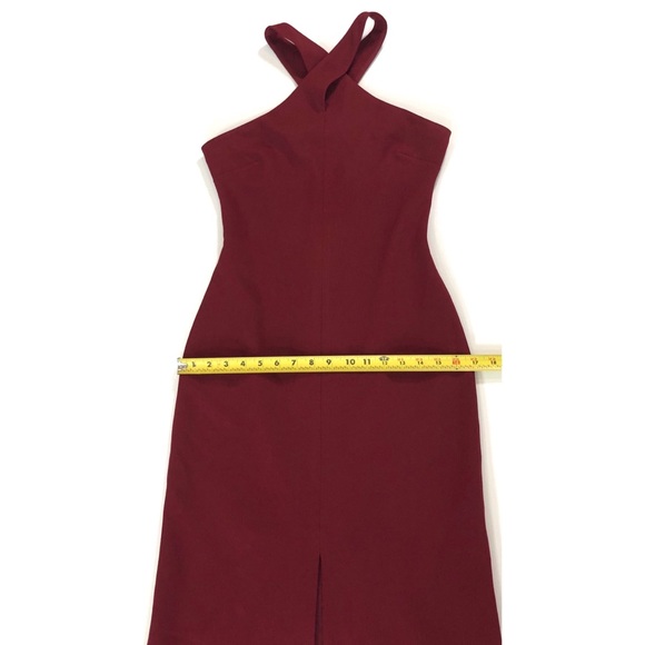 Likely Kingsbury Garnet Long Crepe Evening Gown Dress with Front Slit - Picture 13 of 15